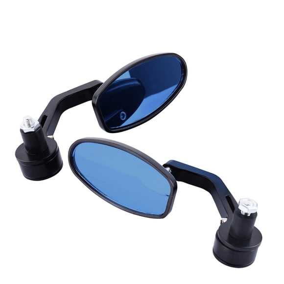 Yajisi 1 Pair 7/8" 22mm Motorbike Handle Bar End Rear View Mirrors Black, 360 Degree Swivel Aluminum Motorcycle Mirror, 5.12 inches / 13 cm Holder
