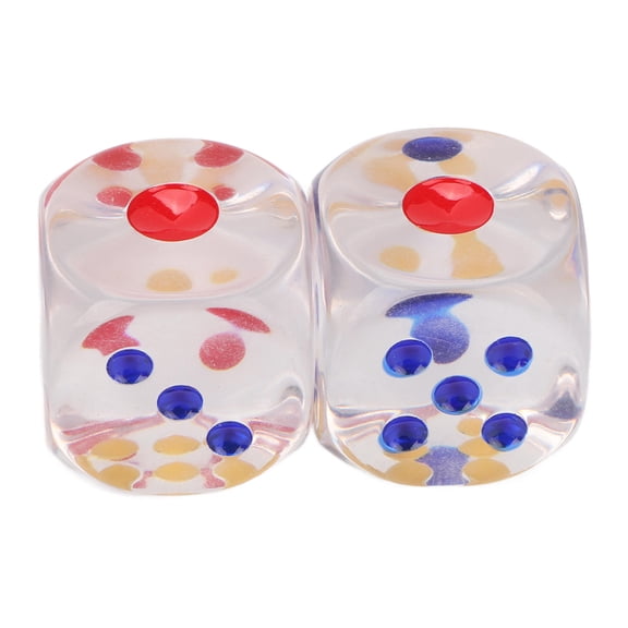 Yajisi 10-Pack 6 Sided Translucent Game Dice, 1.0in Square Corner Dice Set for Board Games & Classroom Activities, 4.7x3.9x1.2in