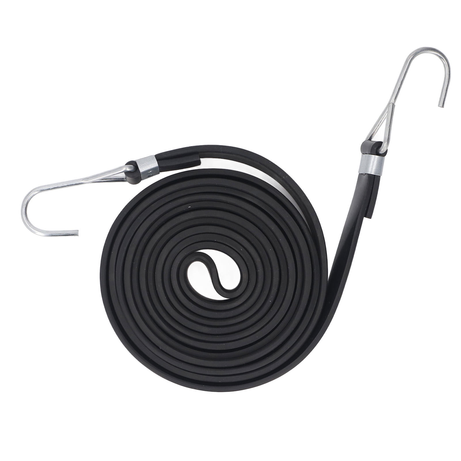Yajisi 10‑Pack Heavy‑Duty 2cm Black Bungee Straps 2.5m – Ultra‑Elastic Outdoor Hook Cords for Luggage, Trash Lids & More