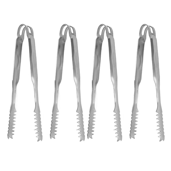 Yajisi 10 Pack Kitchen Utility Tongs Stainless Steel Salad BBQ Tongs Easy Clean Grip Tool for Party Barbecue Bakery, 6.9 in / 17.6 cm, Silver