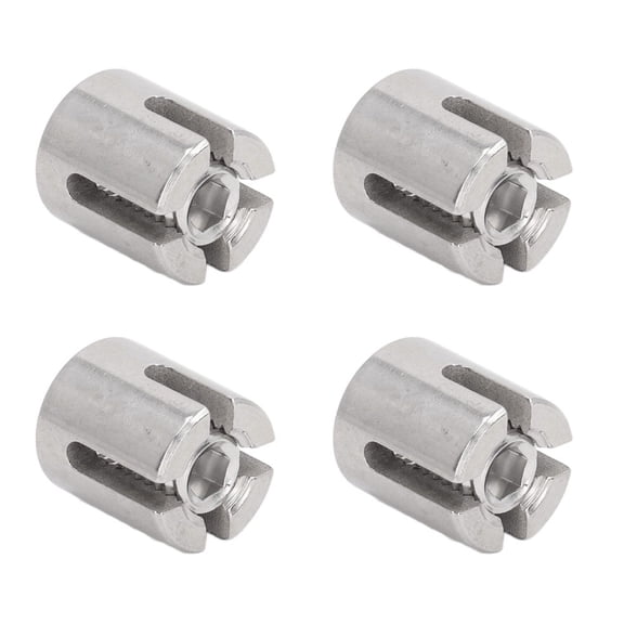 Yajisi 10 Pcs Cross Wire Rope Clip M10 Thread 316 Stainless Steel Cable Railing Cross Clamp for 0.118 inches / 3mm and Below