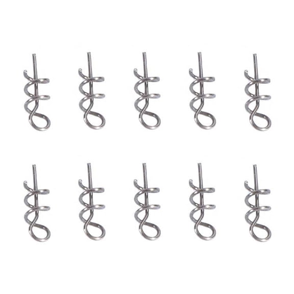 Yajisi 100 PCS Stainless Steel Soft Bait Spring Pins 14mm / 0.55 inches Twist Lock Fishing Accessories for Saltwater and Freshwater Lures
