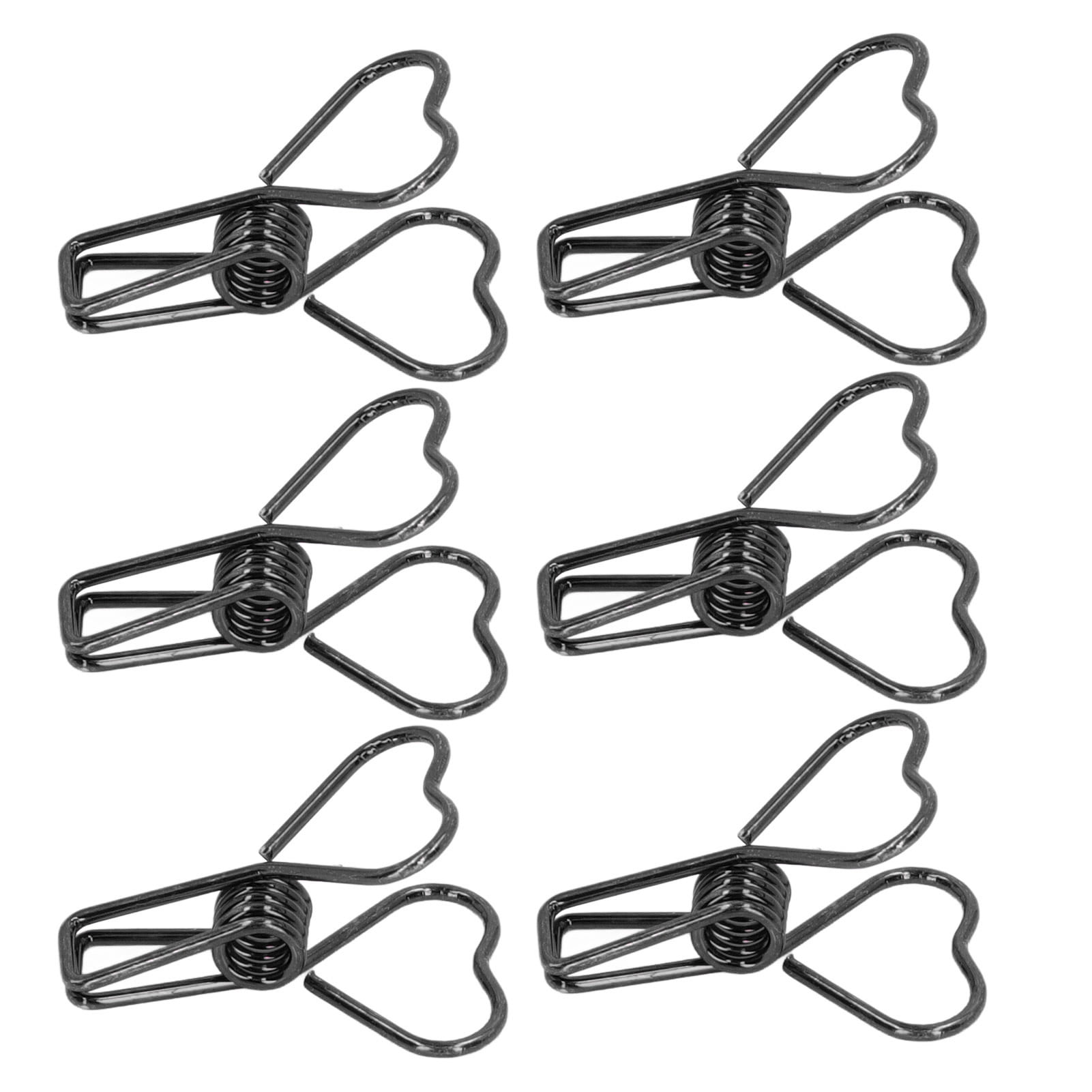 Yajisi 100Pcs Metal Heart Shape Hollow Binder Clips for Office Documents, Certificates, Tickets, Small Paper Clamps, Black