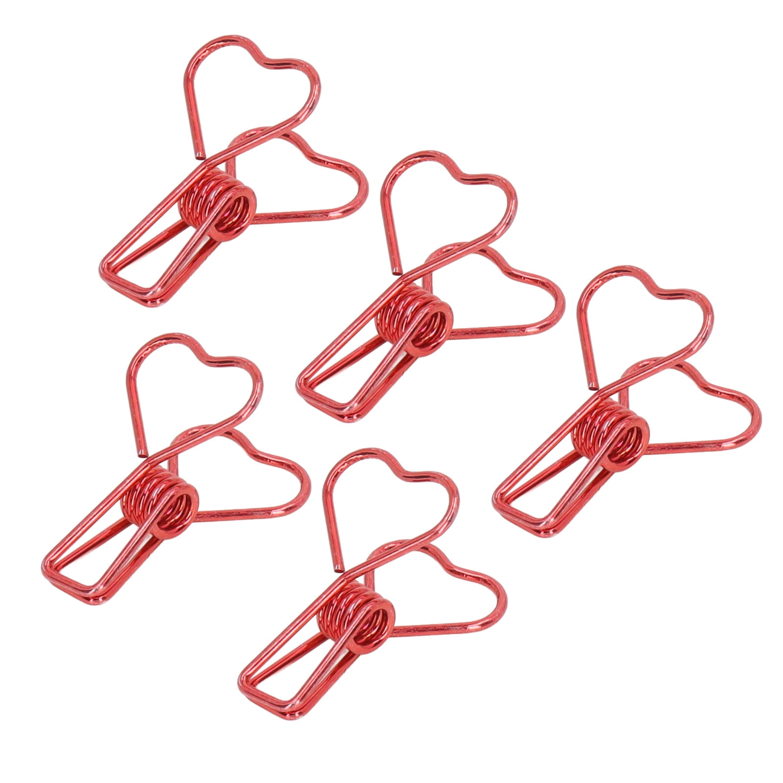 Yajisi 100Pcs Metal Heart Shape Hollow Binder Clips for Office Documents, Certificates, Tickets, Small Paper Clamps, Red