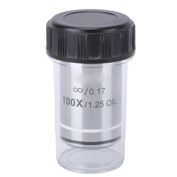 Yajisi 100X Plan Infinity Microscope Objective Lens, 20.2mm / 0.8 inches RMS Thread Professional Biological Lens Biological Microscope Accessory Kit
