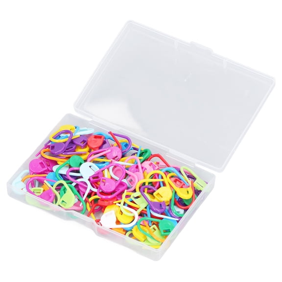 Yajisi 100pcs Colorful Plastic Crochet Locking Stitch Markers Box Packaging for Knitting Weaving and Counting DIY Daily Crafting Projects