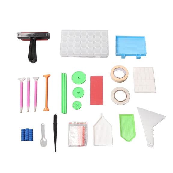 Yajisi 105 Pieces Rhinestone Painting Tools Point Drill Pen Set with Multi Grid Storage Case, Roller Kit, and Plastic Accessories for DIY Crafts Making, Art Projects, 9.06 inches / 23 cm