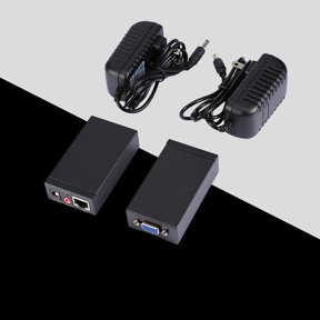Yajisi 1080P 100M VGA SVGA Video Audio Extender Extension Over RJ45 CAT5e/6 High Definition Signal Transmitter Receiver Kit (100m / 328ft)