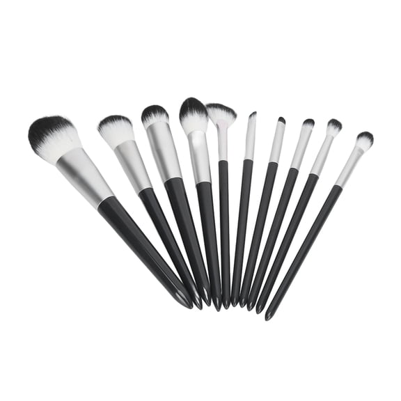 Yajisi 10PCS Makeup Brush Set Foundation Powder Concealer Eye Shadows Blush Makeup Brushes for Daily Use, Multicolor (7.08 inches / 18.00 cm length)