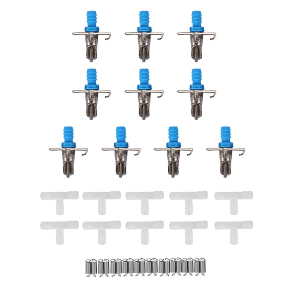 Yajisi 10PCS Rabbit Drinker Nipple Waterer Drinking Water Tool Double Hang Springs Heavy Duty Metal Equipment For Farm Use Small Animals (10 Pieces / 25.4 cm)