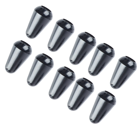 Yajisi 10Pcs Electric Guitar Pickup Selector Switch Tip 3 Way 5 Way Knob Cap Plastic Hat Universal Accessories For Strat Tele Style Guitars, Solid Black Replacement Parts