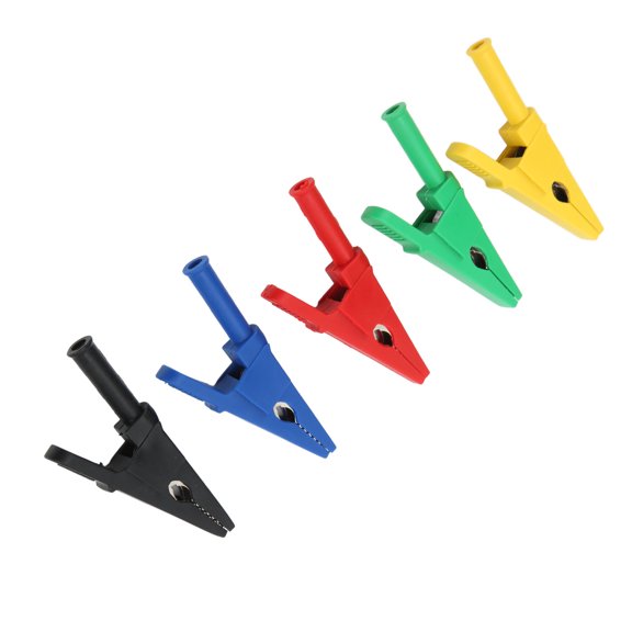 Yajisi 10Pcs Electric Test Clips 20mm Opening Safety Type Clamp for Electronic Testing 1000V 30A PVC Brass 5 Colors