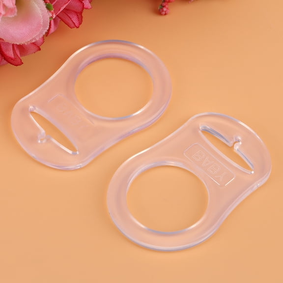 Yajisi 10Pcs Multi Silicone Clear Baby Dummy Pacifier Holder Clip Adapter for Rings Transparent (3.94 inches / 10 cm)