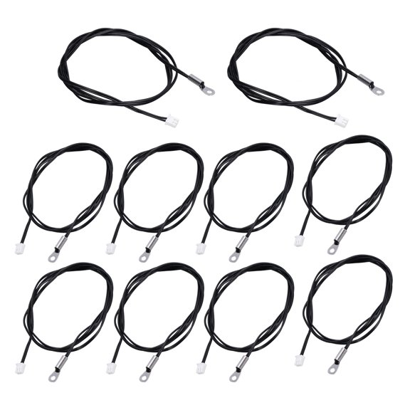 Yajisi 10Pcs NTC Thermistor Probe Temperature Sensor Round Lug Cold Pressed Terminal Connector 1meter Cable XHB2.54 Plug For Industrial Measurement 5K B3950 Precision Testing Equipment
