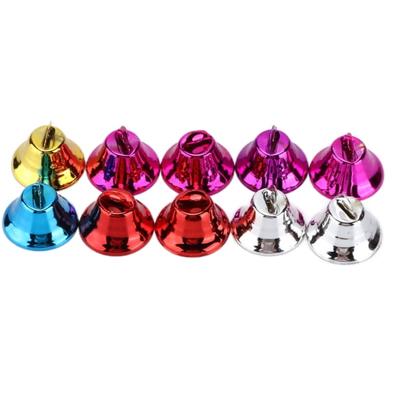 Yajisi 10pcs Colourful Iron Interactive Bell Toys for Parrots, Bird DIY Accessory (0.83 inches / 2.1 cm)