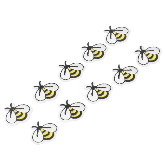 Yajisi 10pcs Little Bee Patch Bee Shape Ironing Cute Sewing Patches DIY Embroidered Appliques for Dress Hat Shoe Accessories Customization Enhancements Repair Projects