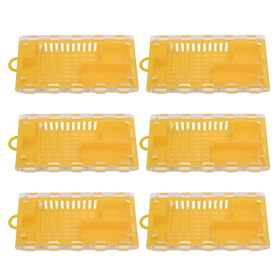 Yajisi 10pcs Queen Bee Cage Plastic Transporting Catcher Rearing Box Beekeeping Supplies Equipment Beekeeper Tools Starter Kit, Yellow