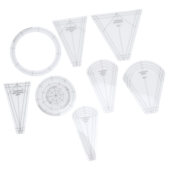Yajisi 10pcs Quilting Rulers Multifunctional Transparent Acrylic Sewing Templates Sets for Quilting Sewing Stitching Craft (7.87 inches / 20 cm)