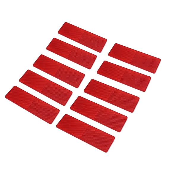 Yajisi 10pcs Rectangular Automotive Safety Reflectors 1.89 x 5.83 Inches (48x148mm) Red Self Adhesive High Visibility Reflector Stick On for Trailer RV Truck Tractor Boat Motorcycle Fence Gate