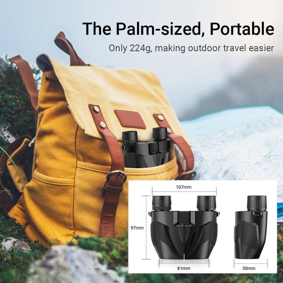 Yajisi 10x25 HighPowered Binoculars with FMC Lens & BAK4 Prism, Dual Focus, Adjustable IPD, Ideal for Bird Watching, Travel & Sports, Comes with Carrying Bag