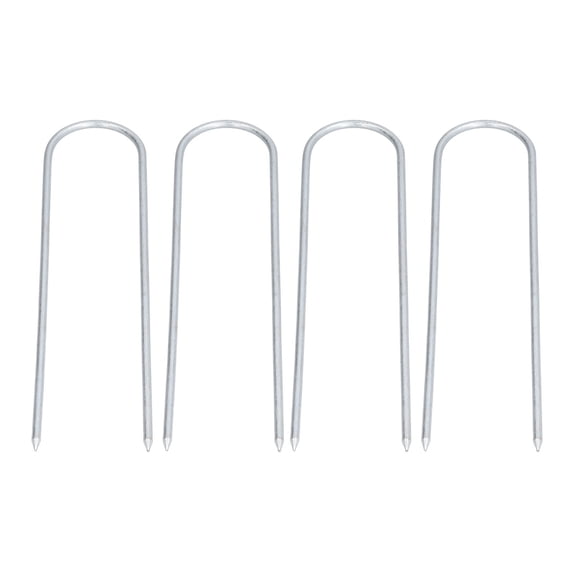 Yajisi 11.8 in Galvanized Steel U-Shaped Garden Staples Landscape Pegs for Artificial Turf, Tents, Greenhouses & Fencing (4 Pack)