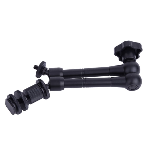 Yajisi 11" Articulating Adjustable Friction Magic Arm, Professional Dual 360 Ball Heads and 1/4" Screw Thread Friction Camera Arm Extension for Hot Shoe Mount Flash LCD Monitor (11 inches / 28.5 cm)