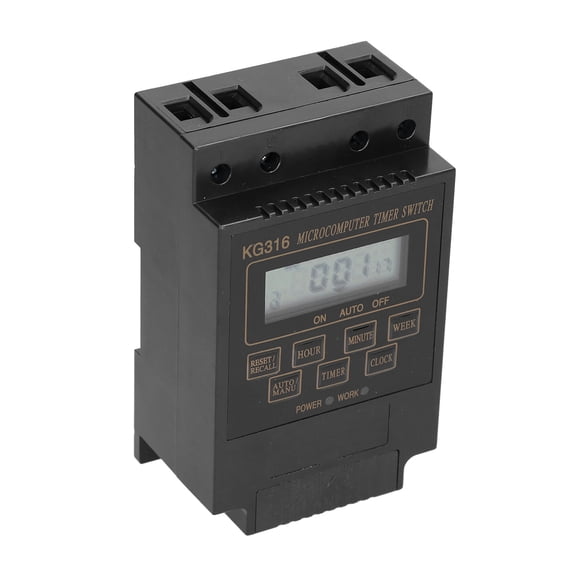 Yajisi 110V Digital Programmable Timer Switch Kg316t Automatic Timing Controller 10A for Outdoor Street Lamp Power with LCD Display, White/Black, 1-168 Hours, Energy Saving Electrical Switch