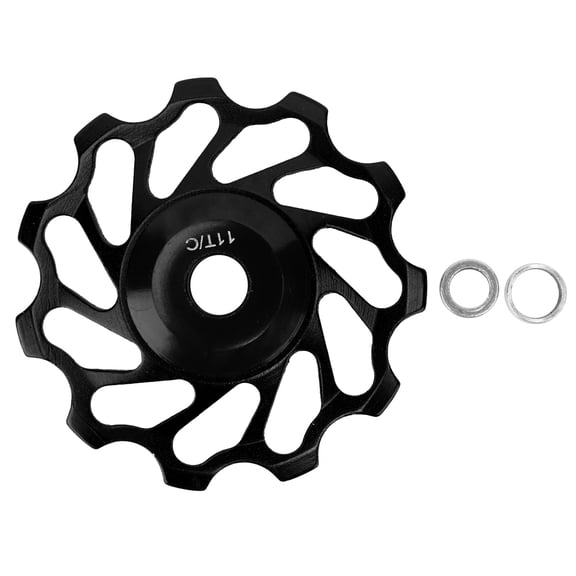 Yajisi 11T Ceramic Bearing Rear Derailleur Guide Pulley, Aluminum Alloy Mountain Bike Jockey Wheel Roller, Black