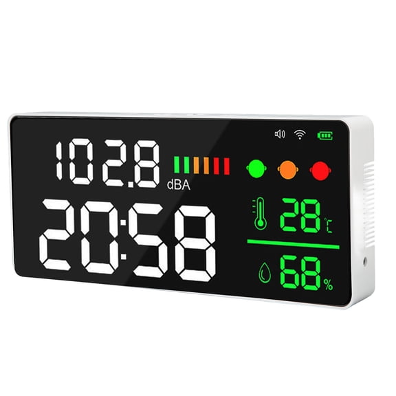 Yajisi 11in Large Screen Decibel Meter WIFI LED Display Temperature Humidity Sound Level Detector Monitor 30-130dB