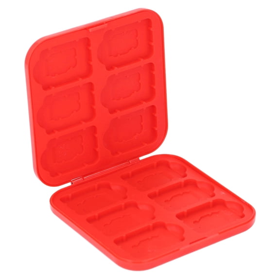 Yajisi 12 in 1 Portable Game Card Case for Nintendo Switch, Shockproof Silicone Storage Box with 12 Cartridge Slots for Switch Games, Micro SD, SDHC, and TF Memory Cards, Red