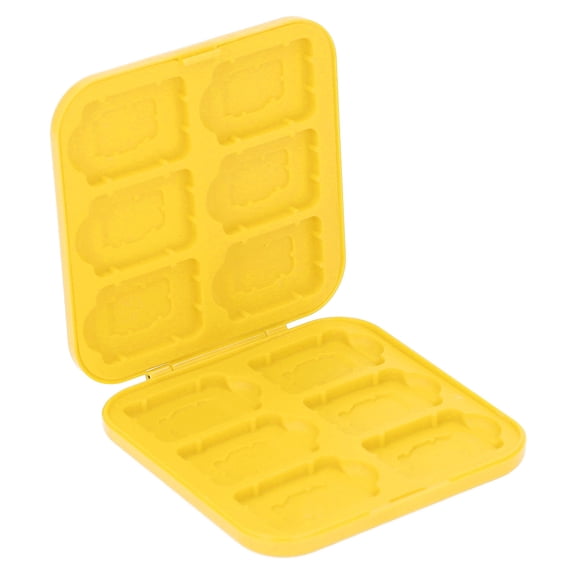 Yajisi 12 in 1 Portable Game Card Case for Nintendo Switch, Shockproof Silicone Storage Box with 12 Cartridge Slots for Switch Games, Micro SD, SDHC, and TF Memory Cards, Yellow