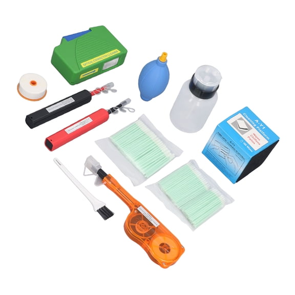 Yajisi 12 Pcs Fiber Optic Cleaning Kit 1.25mm 2.5mm SC FC ST LC MU MPO MTP Optical Fiber Connector Cleaner Electronics Tools For Maintenance And Repair Work Environments[cite: 1]