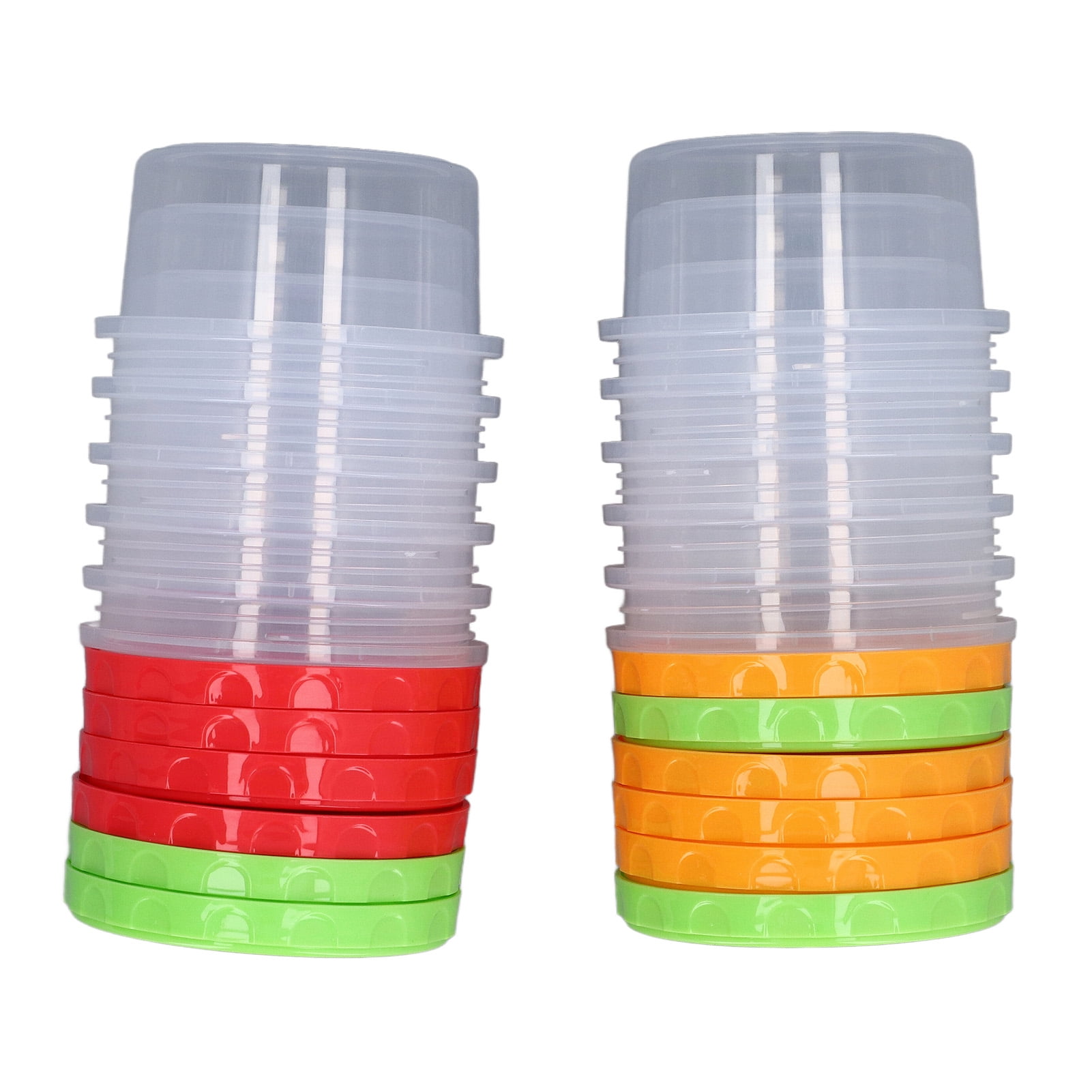 Yajisi 12-Piece Baby Food Storage Jars Set 8 oz / 250 ml Stackable Reusable Round Plastic Containers with Lids for Portion Control Kitchen Freezer, 3.94 inches / 10 cm Wide