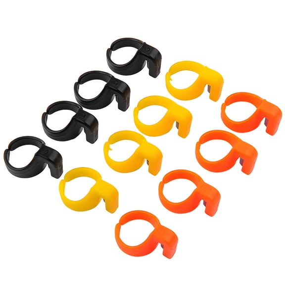 Yajisi 12-Piece Plastic Finger Ring Thread Cutters - Sewing & Quilting Thimble Knives for Yarn & Fishing Line - Random Assorted Colors (4.33 inches / 11 cm)