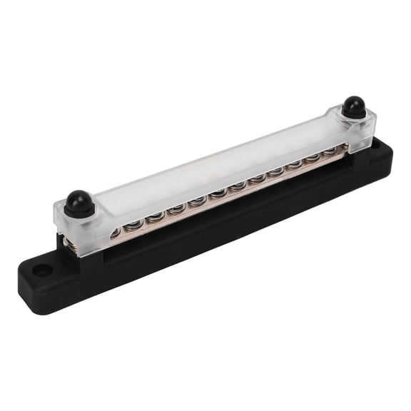 Yajisi 12 Post Power Distribution Block Bus Bar Set 2xM6 Post 12xM4 Screw Battery Terminal Box for Cars RVs Ships Yachts Black 7.48 inches / 19 cm