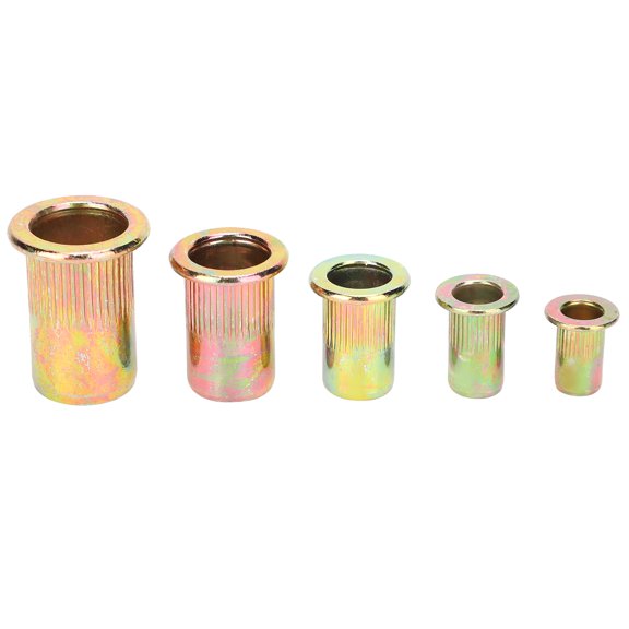 Yajisi 120 Pcs Rivet Nut Assortment Kit, Color-Plated Zinc Steel Hardware Nuts, M4 M5 M6 M8 M10 Combination Vertical Thread Set