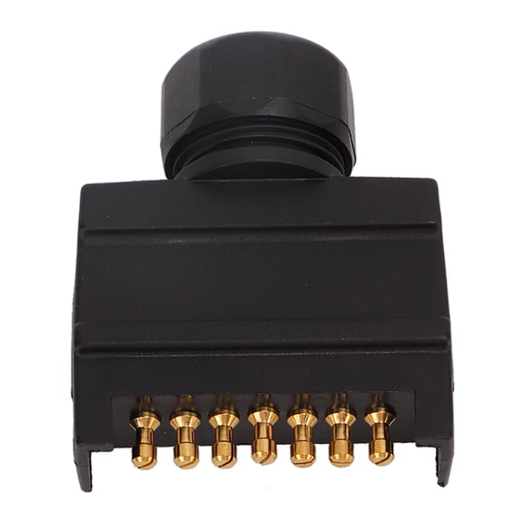 Yajisi 12V 7Pin Flat Male Trailer Connector Adapter Copper for Cars Trucks RVs Caravans, Premium Towing Tail Light Converters Replacement Parts RV Plug Connector Kit