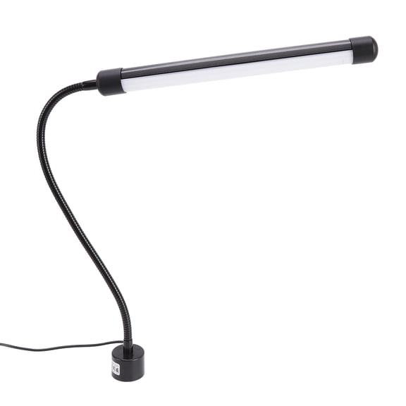 Yajisi 12W LED Magnetic Work Light Flexible Gooseneck Lamp Eye Protection Wide Voltage Industrial Work Bench Tool Light For Lathe Mill Machine Black