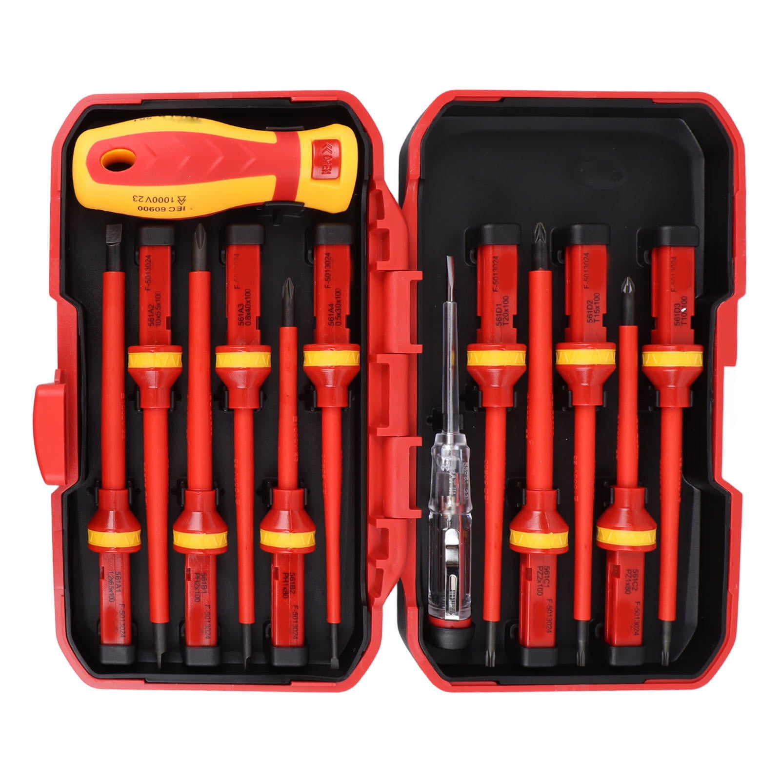 Yajisi 13‑Piece Insulated Electric Screwdriver Set – Certified 1000V, Ergonomic TPR Handles, Interchangeable Shanks, Ideal for DIY & Professional Repairs