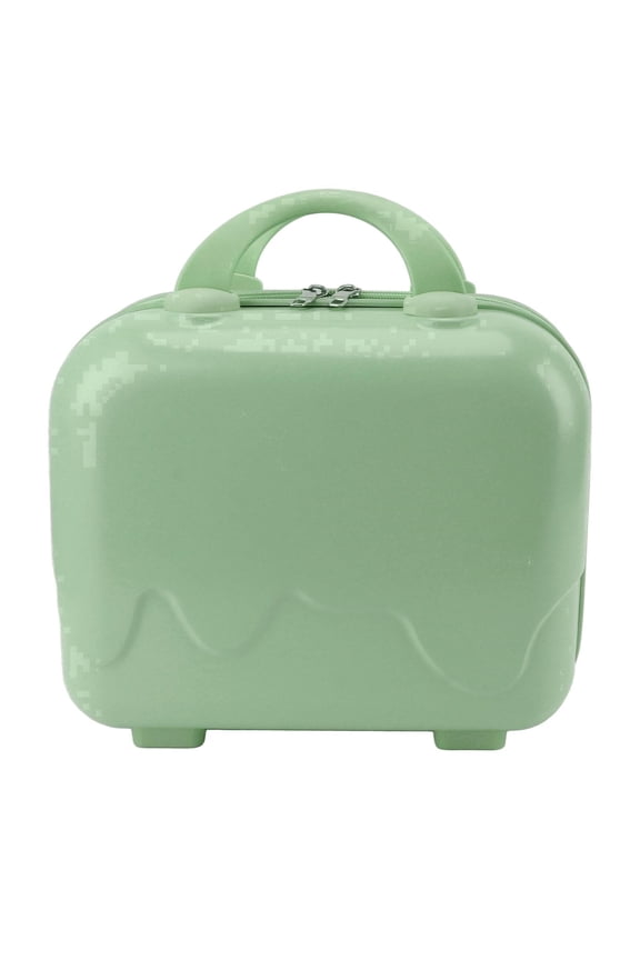 14in Small Travel Hand Luggage, Mini Carry On Hard Shell Case with Anti-Slip Feet, Matcha Green, 13.39 x 12.99 x 6.69 in