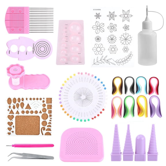 Yajisi 14-Piece Paper Quilling Kit with 800 Strips, Complete DIY Craft Set Including Slotted Tools, Tweezers, and Curling Coach for Scrapbooking and Art Projects (39cm / 15.35 inches Length)