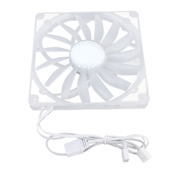 Yajisi 140mm PWM ARGB Ultra Thin Computer Case Fan, MFDB Dynamic Pressure Bearing PC Cooling Fan, 300-1100 RPM, Support 5V Motherboard Sync, White