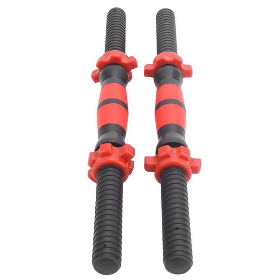 Yajisi 15.7 Inches / 40 cm Threaded Dumbbell Handles Weight Lifting Bars with 4 Spinlock Nuts for Home Gym Strength Training, 110 lbs Capacity