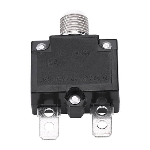 Yajisi 15A 125/250V Reset Thermal Switch Circuit Breaker Overcurrent Overload Protector for Generator Automotive and Marine Applications (16.00 inches / 40.6 cm)