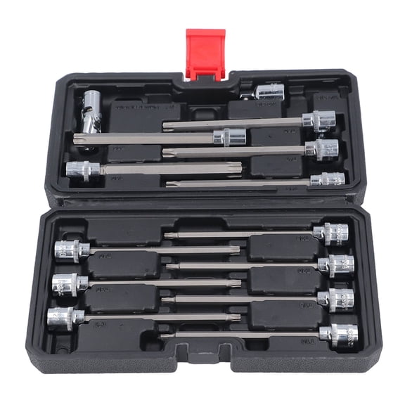 Yajisi 15PCS 3/8 Inch Drive Long Hex Bit Socket Set, S2 Alloy Steel Extra Hard Extended Allen Wrench Set (9.84 in / 25 cm)