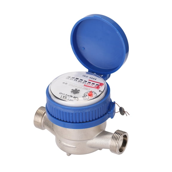 Yajisi 15mm 1/2 Inch Intelligent Water Meter Household Mechanical Rotor Type Cold Water Flow Meter Pointer Digital Display