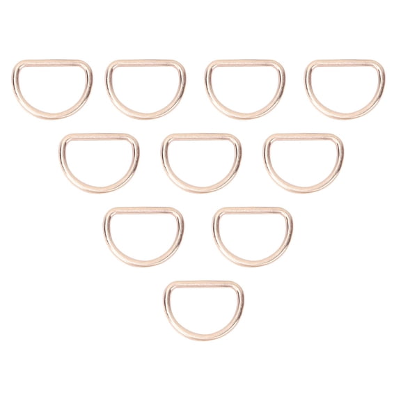 Yajisi 15mm 10PCS D Rings Adjusting Loop Alloy D-Ring Hardware Fasteners for Bag Clothes Belt Strap Webbing, 0.6 inch / 15 mm (Gold)