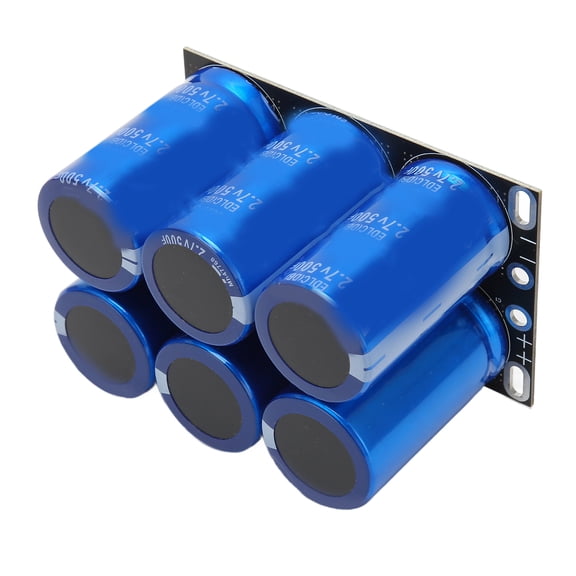 Yajisi 16V 83F Total Automotive Rectifier Farad Capacitor Module High Current Discharge, Includes 6 Pcs 2.7V 500F Aluminum Electrolytic Capacitors for Car Audio System Enhancement Power Supply