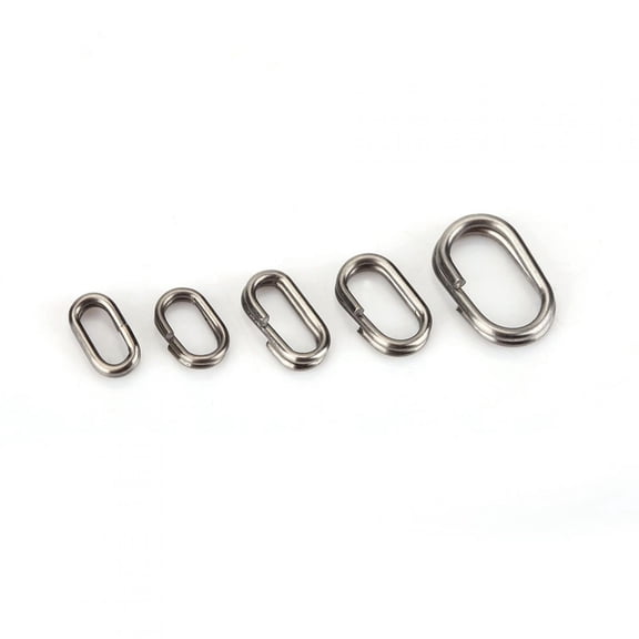 Yajisi 180Pcs Stainless Steel Split Rings Swivel Fishing Tackle Snap Connectors Kit Oval Heavy Duty Fishing Ring Set 0.31-0.17 inches / 8-4.5 mm