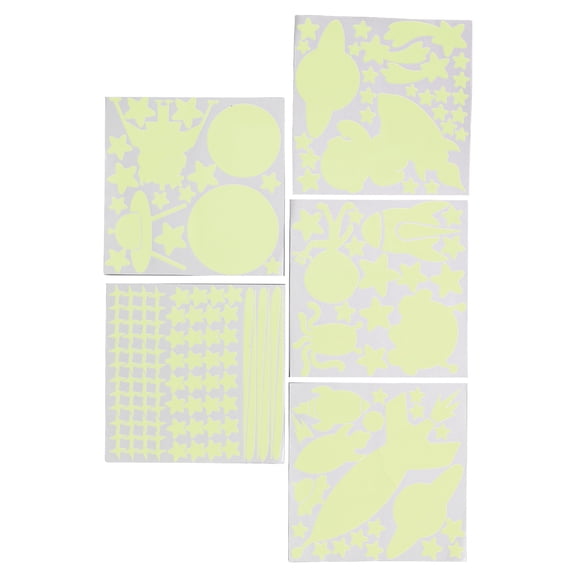 Yajisi 184pcs Glow in The Dark Stickers Space Ship Theme Self Adhesive Glowing Ceiling Decals Green Color Wall Decor for Kids Room and Bedroom 11.02 inches / 28 cm